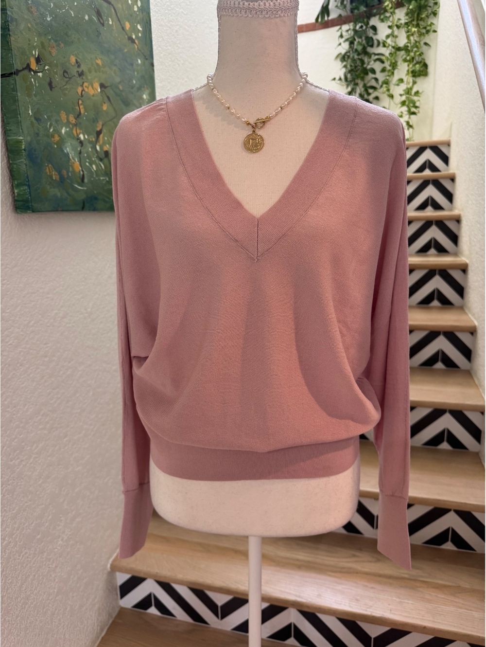 INC Light Peach Viscose Blend Blouse SweaterSZ Small